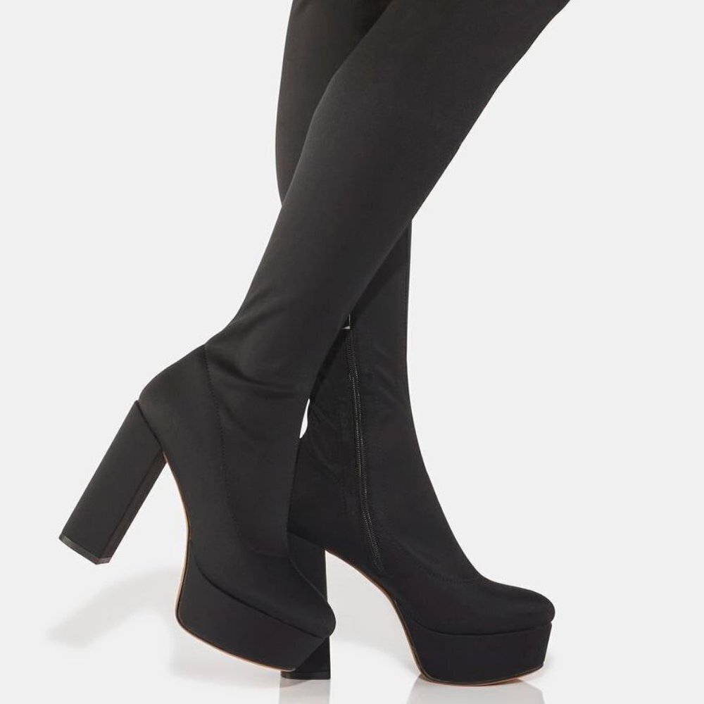 AZALEA WANG NOTHIN BASIC BOUT THIS OVER THE TOP Thigh High ( BRAND NEW !!! )